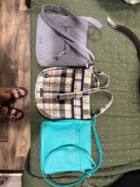 Vera Bradley (3 bags) two are quilted one is leather.